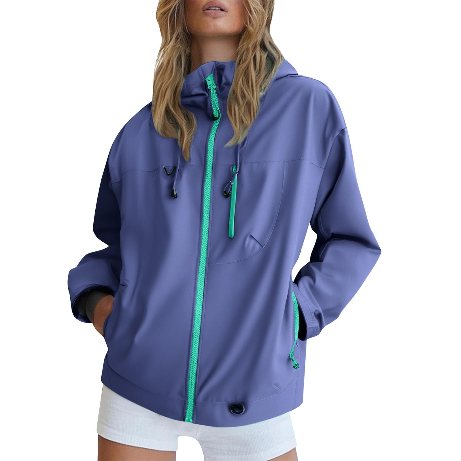 Giacca Antipioggia Da Donna, A Leggera Con Cappuccio, Impermeabile Ripiegabile Fucsia Running Jacket Giallo Pioggia Cerata Per Montagna Donna Invernale Ciclismo Trekking Antivento