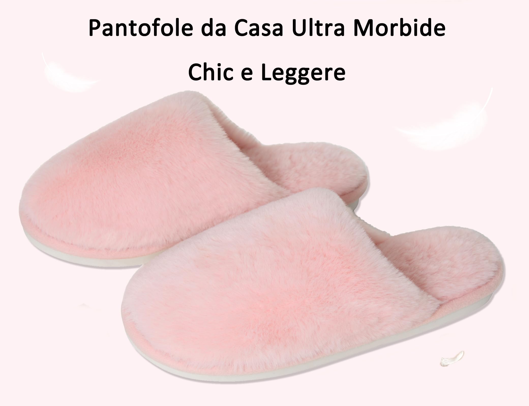 Coswind Pantofole Donna Uomo Invernali Ciabatte Pelose Peluche Calde with Memory Foam Imbottite Casa Antiscivolo Mocassino Scarpe Morbide Comode Unisex Eleganti