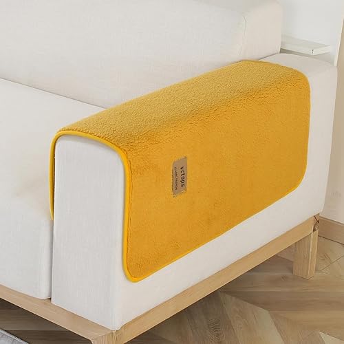 Miniatura 4 de vctops Fundas de sofá de forro polar Sherpa súper suaves y cálidas, funda de sofá seccional, funda de sofá peluda de lujo antideslizante, protector