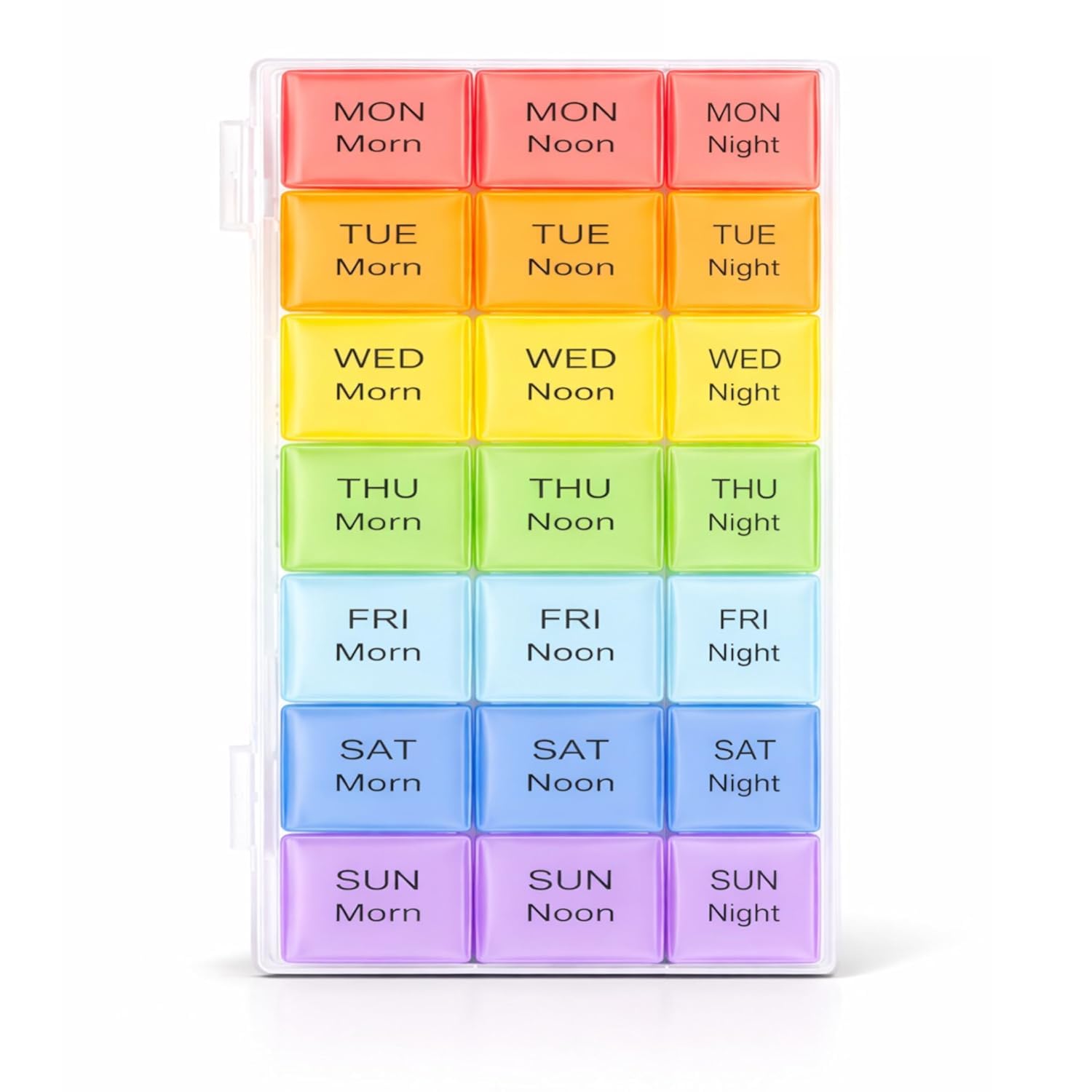 GRANVILL Weekly Pill Organizer 7 Day 3 Times a Day | 21 Slot Medicine Box | Morning Noon Night Tablet Organizer | Large BPA Free Moisture Proof Pill Box for Medicines & Vitamins | Portable Pill Planner-image-3