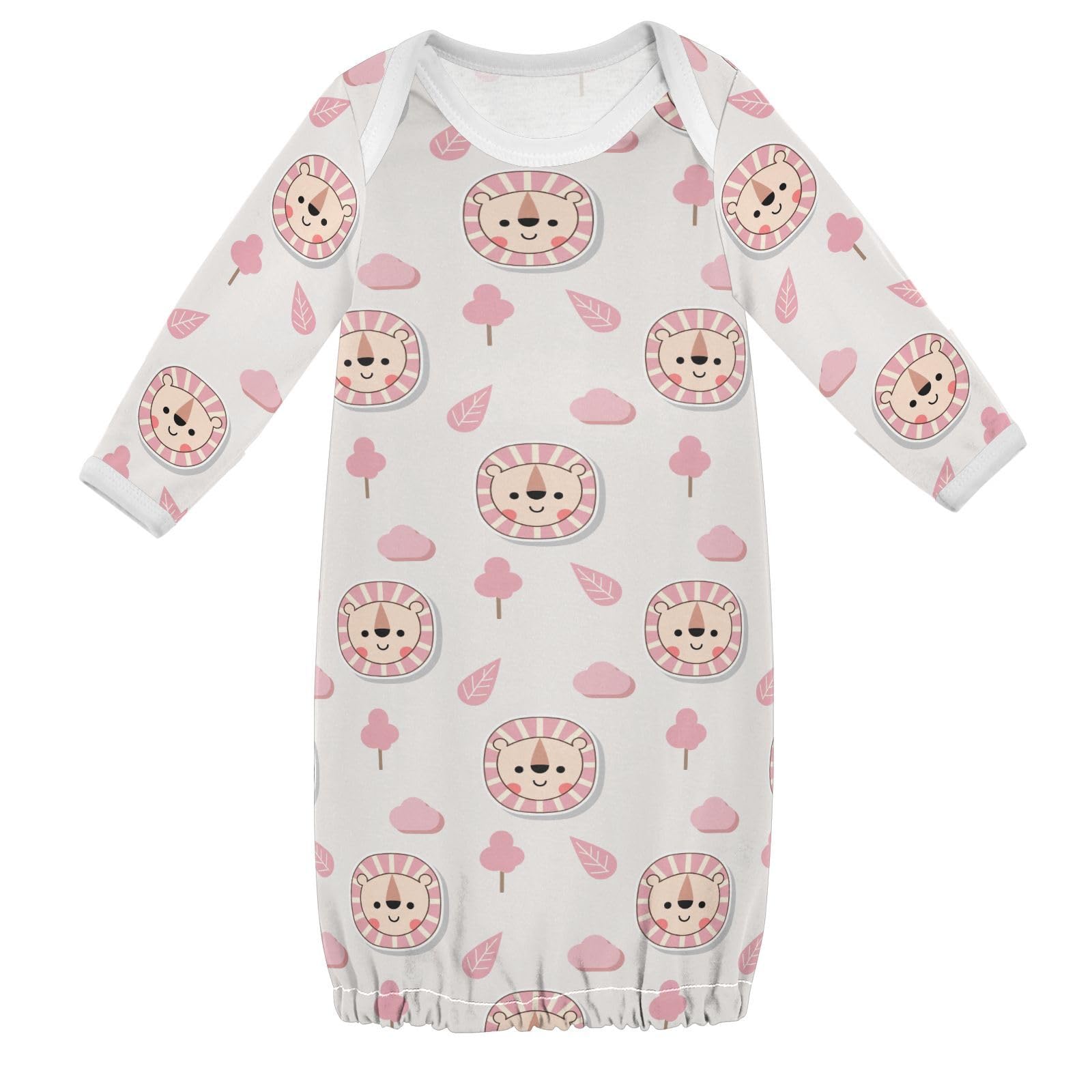 vvfelixl Baby Girl Sleep Gown Lion Tree Leaf Cloud Baby Nightgown for 3-6 Months Babys Sleepers Nightdress for Newborn Boy Long Sleeve Babys Bodysuits
