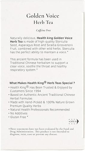 Miniatura 4 de Health King Té de hierbas Golden Voice, 20 unidades