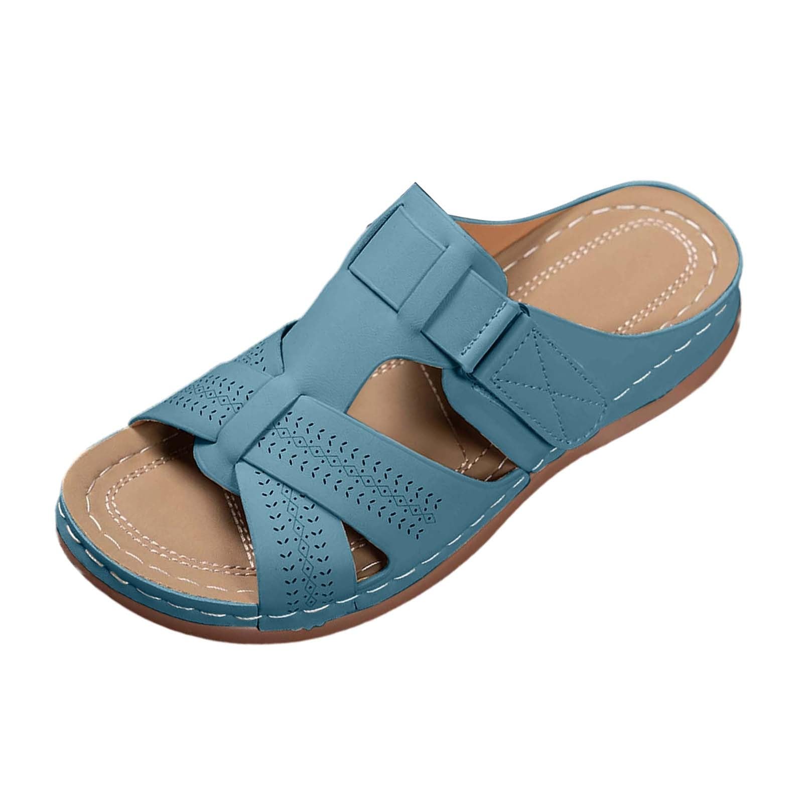 Sandales Orthopédiques Femme Été Piscine Confortable Sandales Pieds Sensible Été Claquettes Antidérapant Mules et Sabots Compensées Pied Large Chaussure