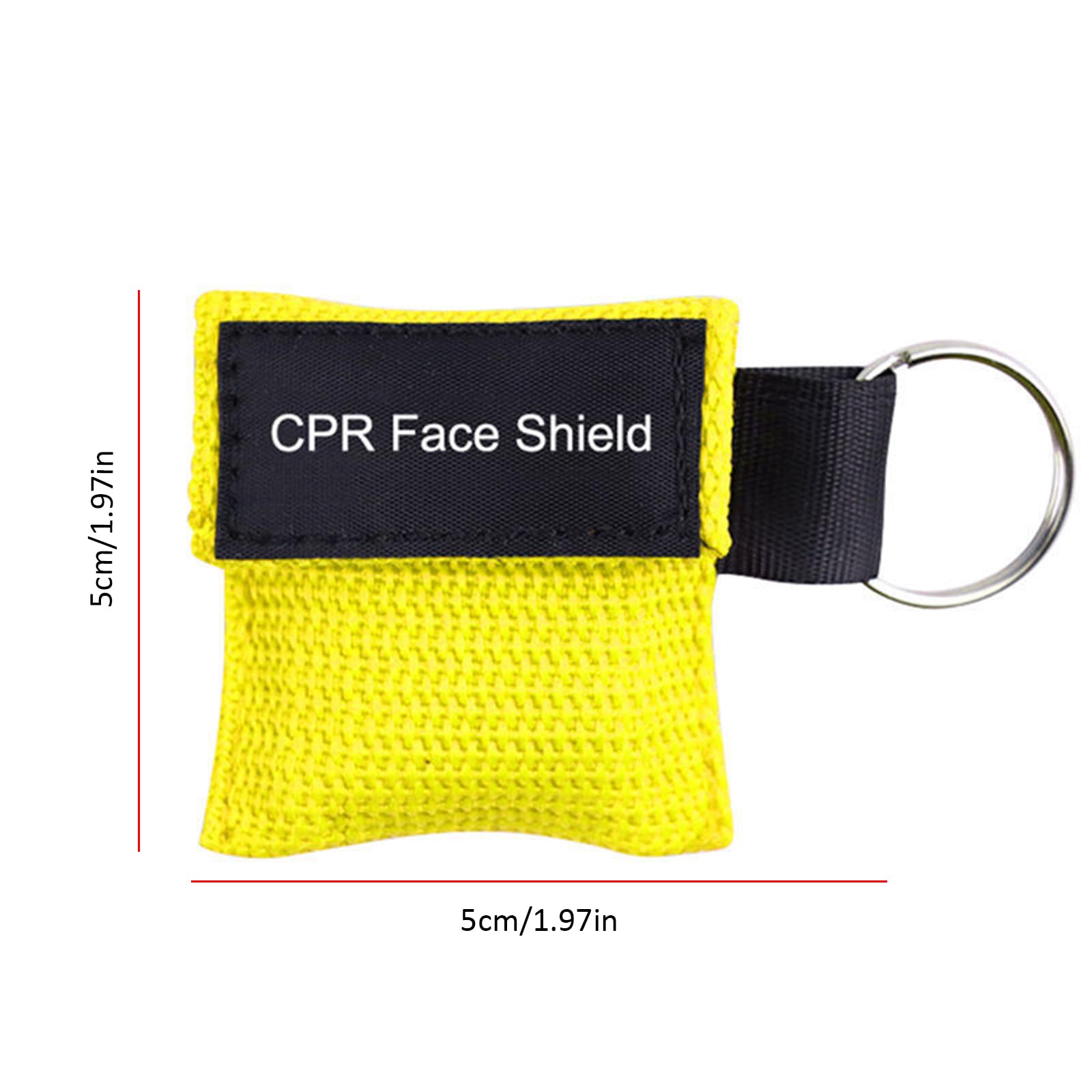 Maschera Respiratoria con Portachiavi, Pocket Mask Primo Soccorso, Maschera CPR, 5 Pezzi CPR Face Shield, con Barriera Respiratoria Unidirezionale per Pronto Soccorso o Addestramento, 5 x 5cm