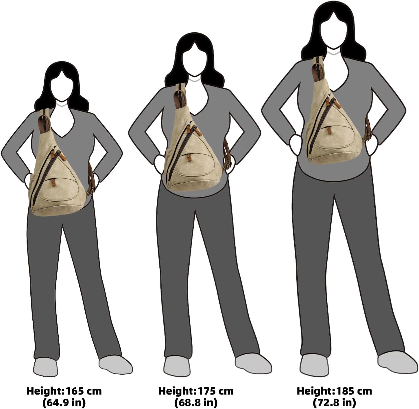 KL928 PU Leather Sling Bag - Small Crossbody Backpack Shoulder Casual Daypack Rucksack for Men Women - Image 5