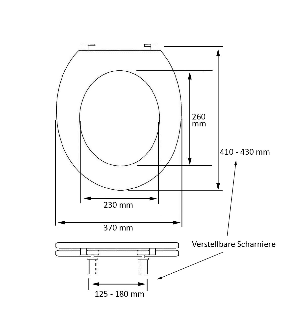 ADOB Asiento de inodoro de bambú oscuro, bambú natural, sostenible, cálido, bisagras de acero inoxidable, ajuste universal, 33332