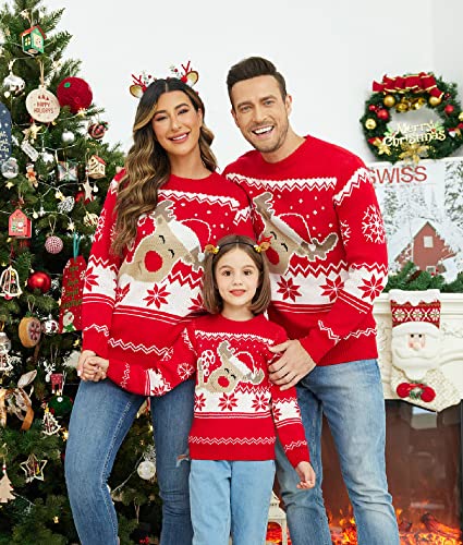Coofandy Ugly Christmas Sweater Family Matching Outfits For Holiday Party Knitted Pullover #TOP1