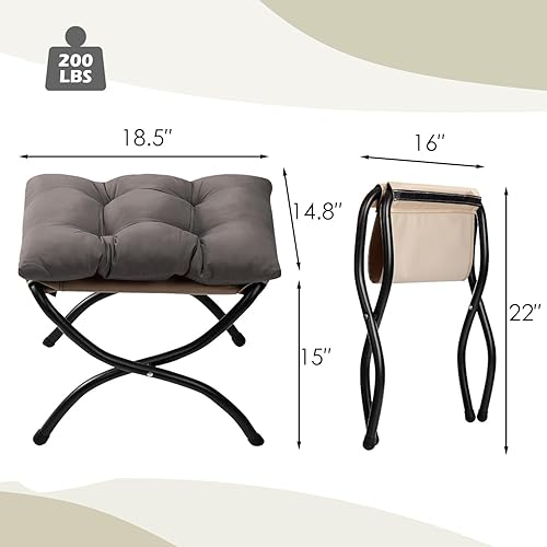 Miniatura 140 de HollyHOME - Silla perezosa grande de tela para sala de estar, silla de lectura, acogedora silla de descanso con reposabrazos, sofá de ocio, color