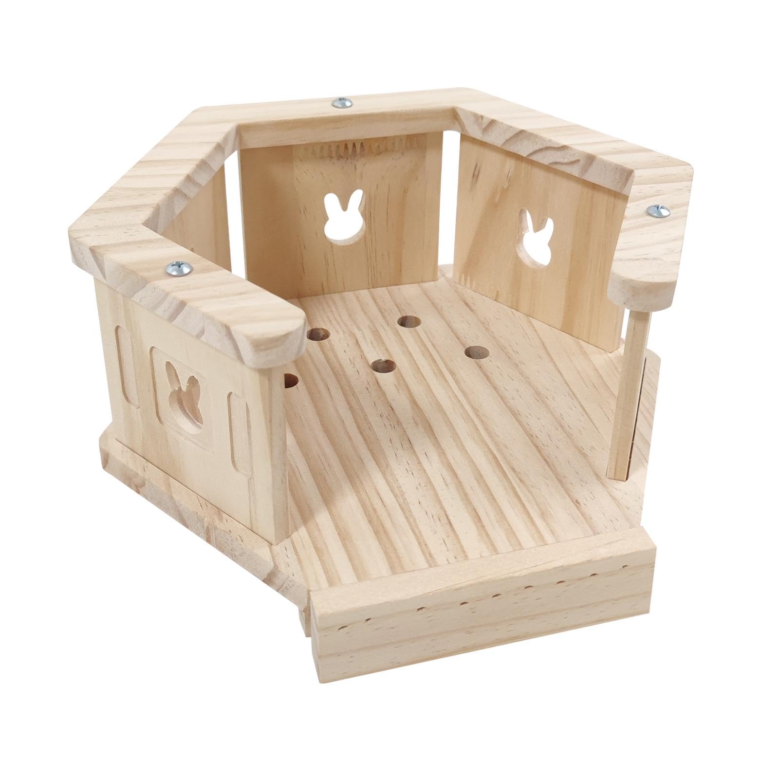 Niche en bois pour lapins, un abri naturel et durable au design de style C pour rongeurs