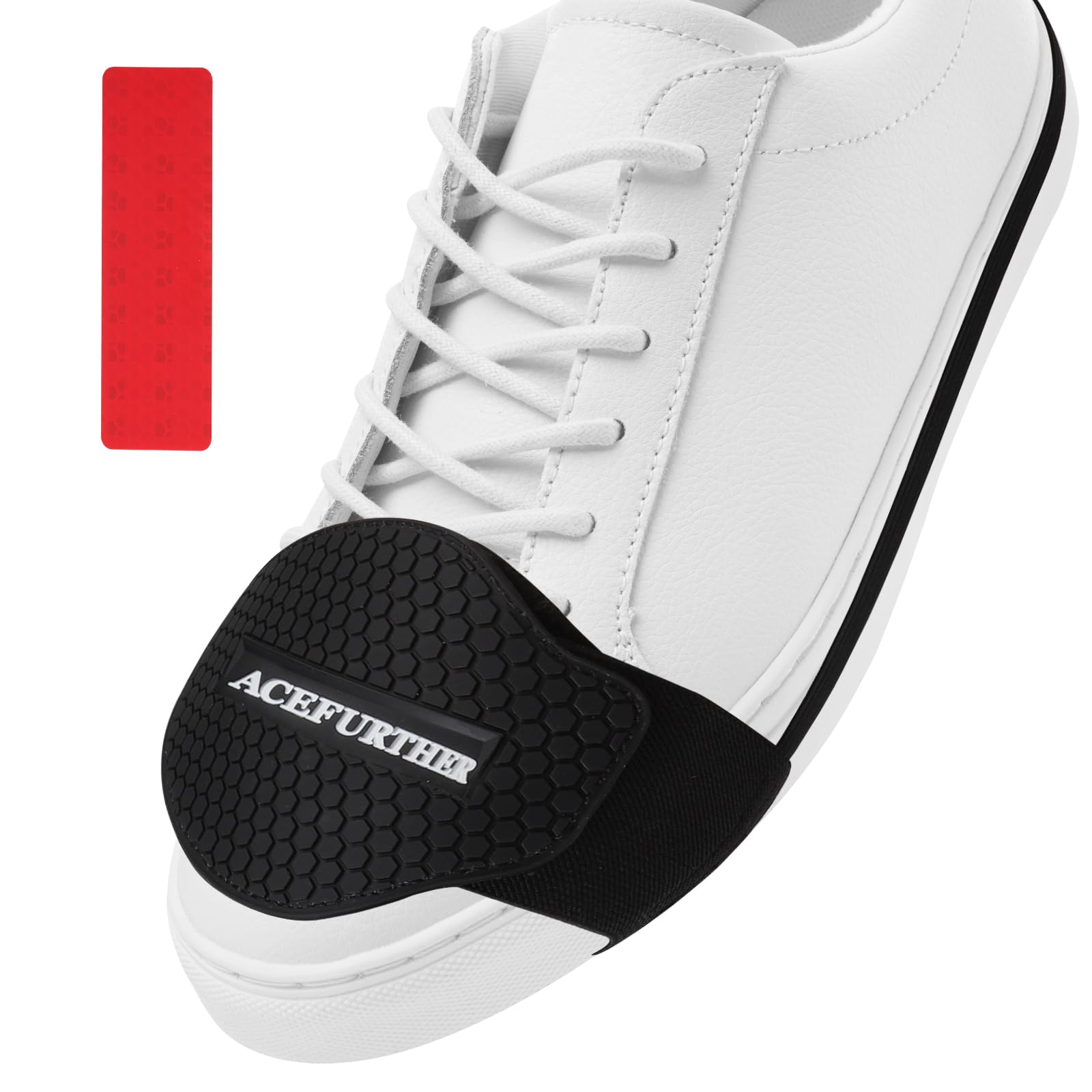 VOSSOT Proteggi Scarpe Moto Antiscivolo Chiusura a Strappo Regolabile, Copriscarpa Moto Impermeabile Gomma Resistente Adesivo Riflettente Rosso Sicurezza Notturna, Accessorio Universale Motociclisti