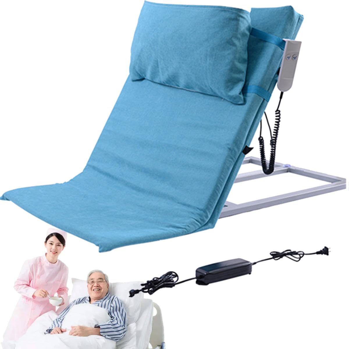 Soporte de espalda ajustable para cama, ayuda eléctrica para el cuello, la cabeza y el alivio lumbar