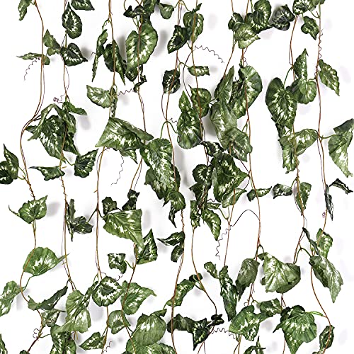 FENGRUIL 10PC Fake Ivy Fake Vines Artificial Ivy, Silk Ivy Garland Greenery Artificial Hanging Plant for Wedding Wall Decor, Party Room Decor (A,10PC)