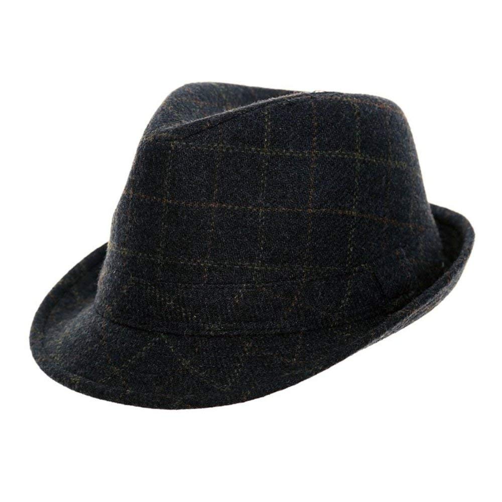 JMC New Adults Unisex Tweed Trilby HAT (59cm, Blue)