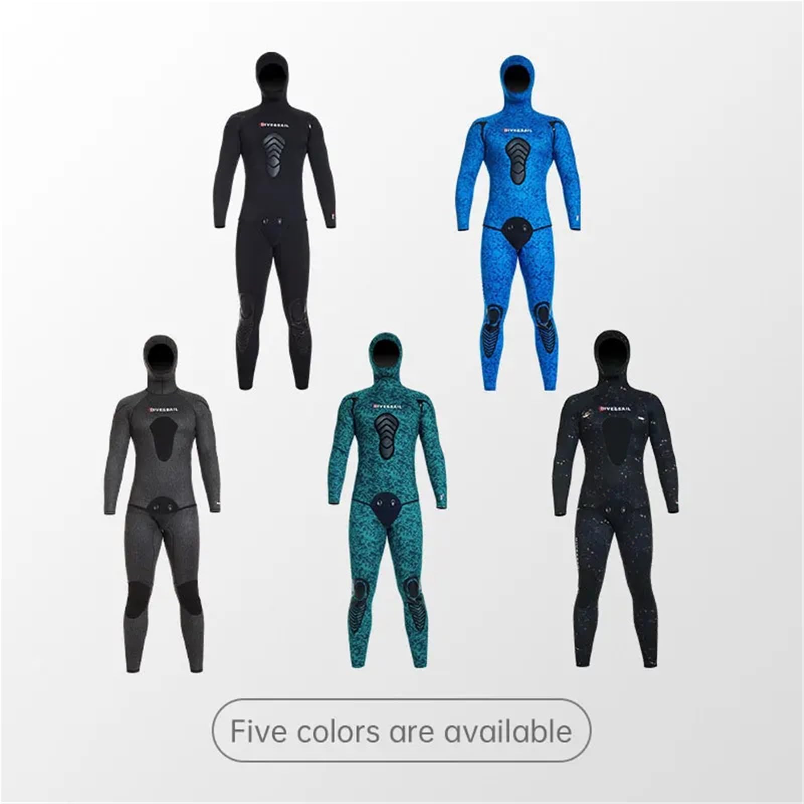 Muta Sub Muta da Pesca Subacquea 3,0 mm | Muta da sub mimetica in neoprene a cellule aperte in 2 pezzi, con cappuccio, tute da snorkeling