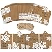 100 Pcs Christmas Winter Kraft Brown Gift Tags Label Snowflake Prints Favor Tags Rustic Treat Tags to/from Tags Merry tie-on Tags Festive Warm Wishes Cards Tags Label and 30 Yards Jute Twines String