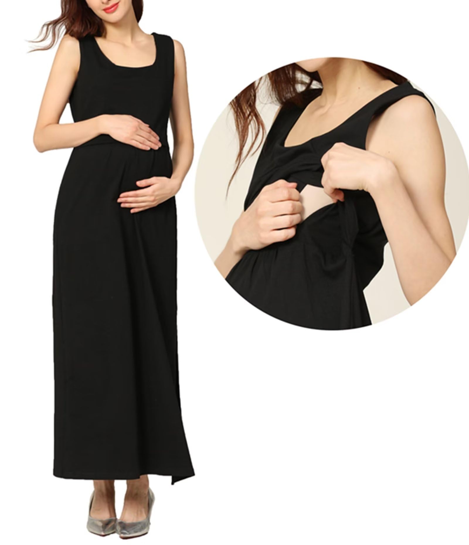 Abito Premaman Estivo da Donna,Vestito per Allattamento,Casual