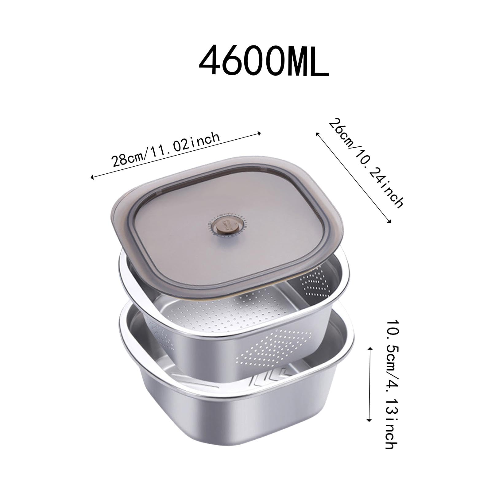 Colador de acero inoxidable, escurridor versátil para espaguetis y verduras, tal como se describe, 4600 Ml