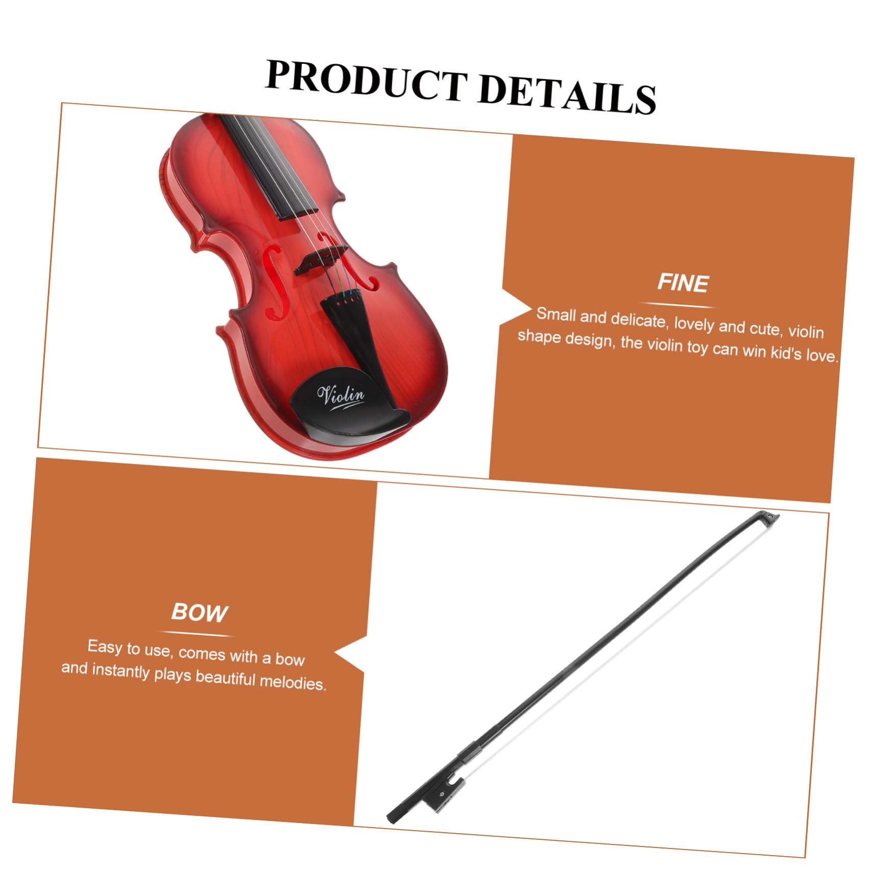 VICASKY Violino Giocattolo Musicale a Forma di Violino Piccolo e Delicato in in per Educazione Musicale per Bambini e Regali di Compleanno
