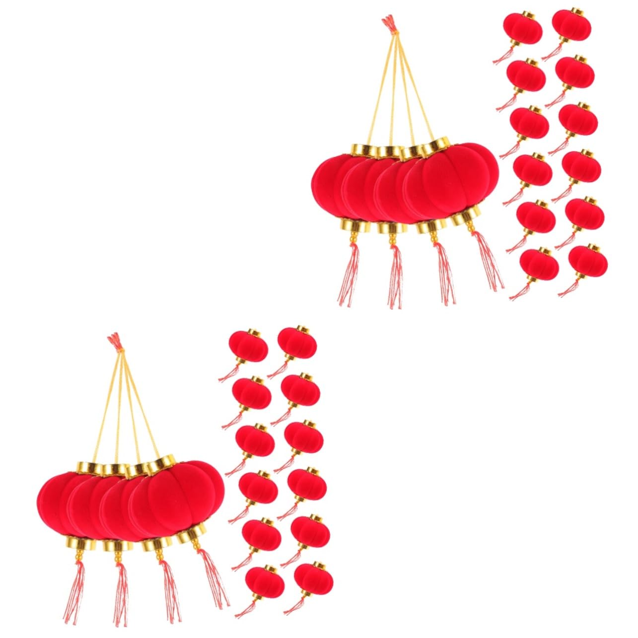 Hemobllo 32 Pz Piccolo ciondolo lanterna decorazioni per feste giapponesi lanterne per matrimonio decorazione casa home decoration ornamento appeso di capodanno lanterne rosse pvc rosso