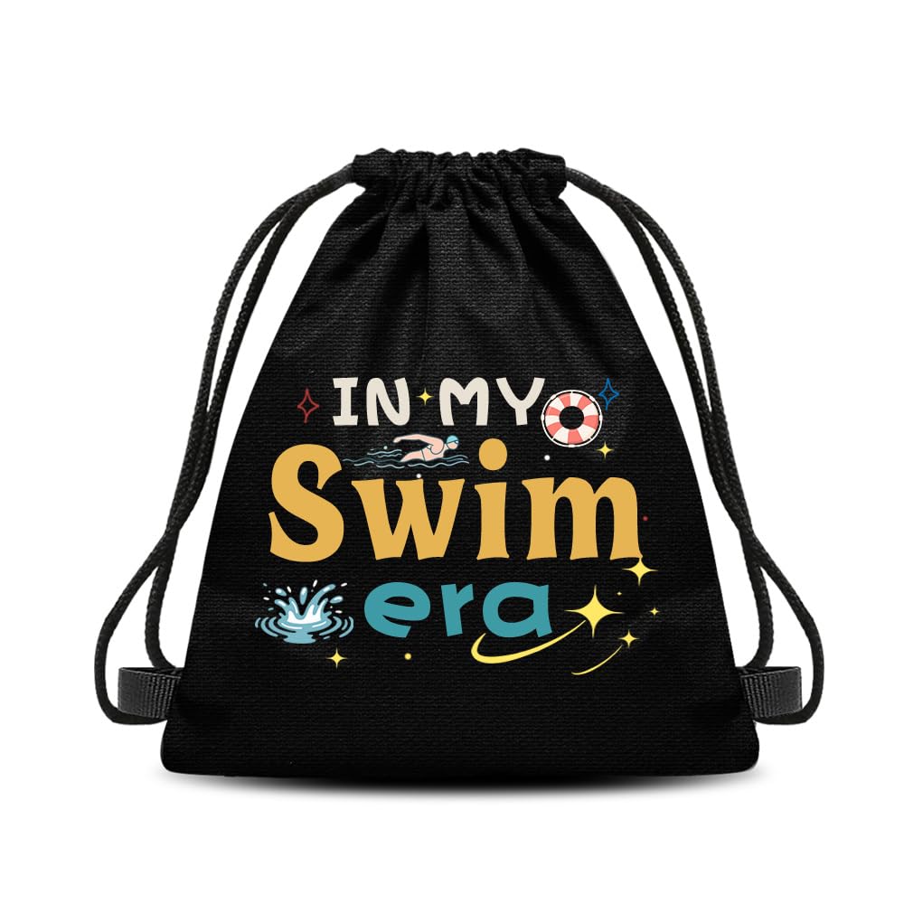 Swim Gifts for Swimmers Birthday Gifts for Women Men Swimming Drawstring Backpack for Swimmer Gift for Daughter Son Swim Lover Gift for Boys Girls Swim Team Gift Bags Swimming Drawstring Sackpack