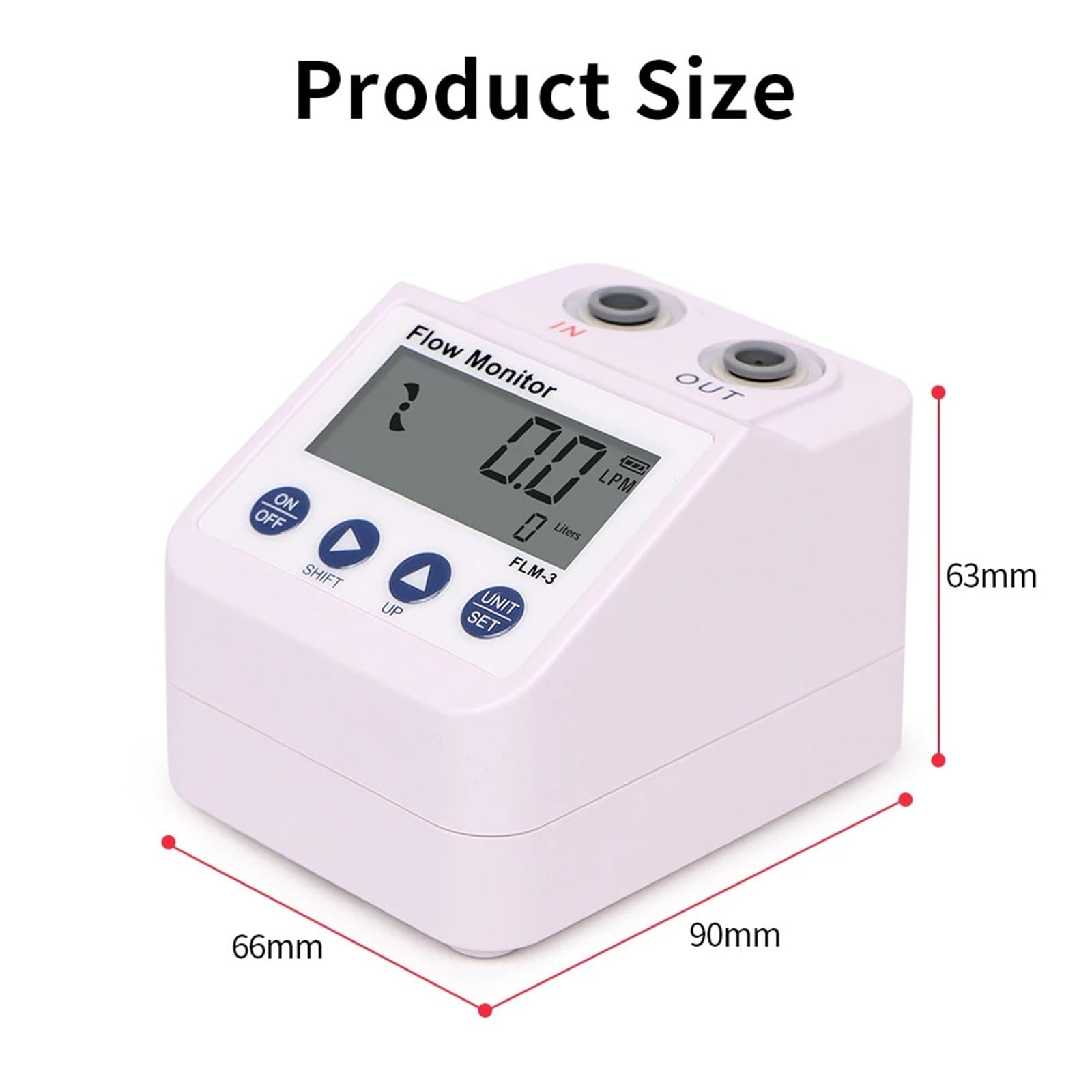 Caudalímetro Ultrasónico FLM-3 medidor de flujo 1/4 "purificador agua pantalla Digital electrónica Monitor filtro alarma y función ahorro energía