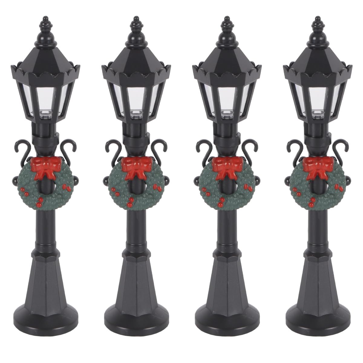 DUZEPA 4Pcs Miniature Street Light for 1:12 Dollhouse, Mini Lamp Posts for Miniature Garden, Diorama, and Holiday Home Decor