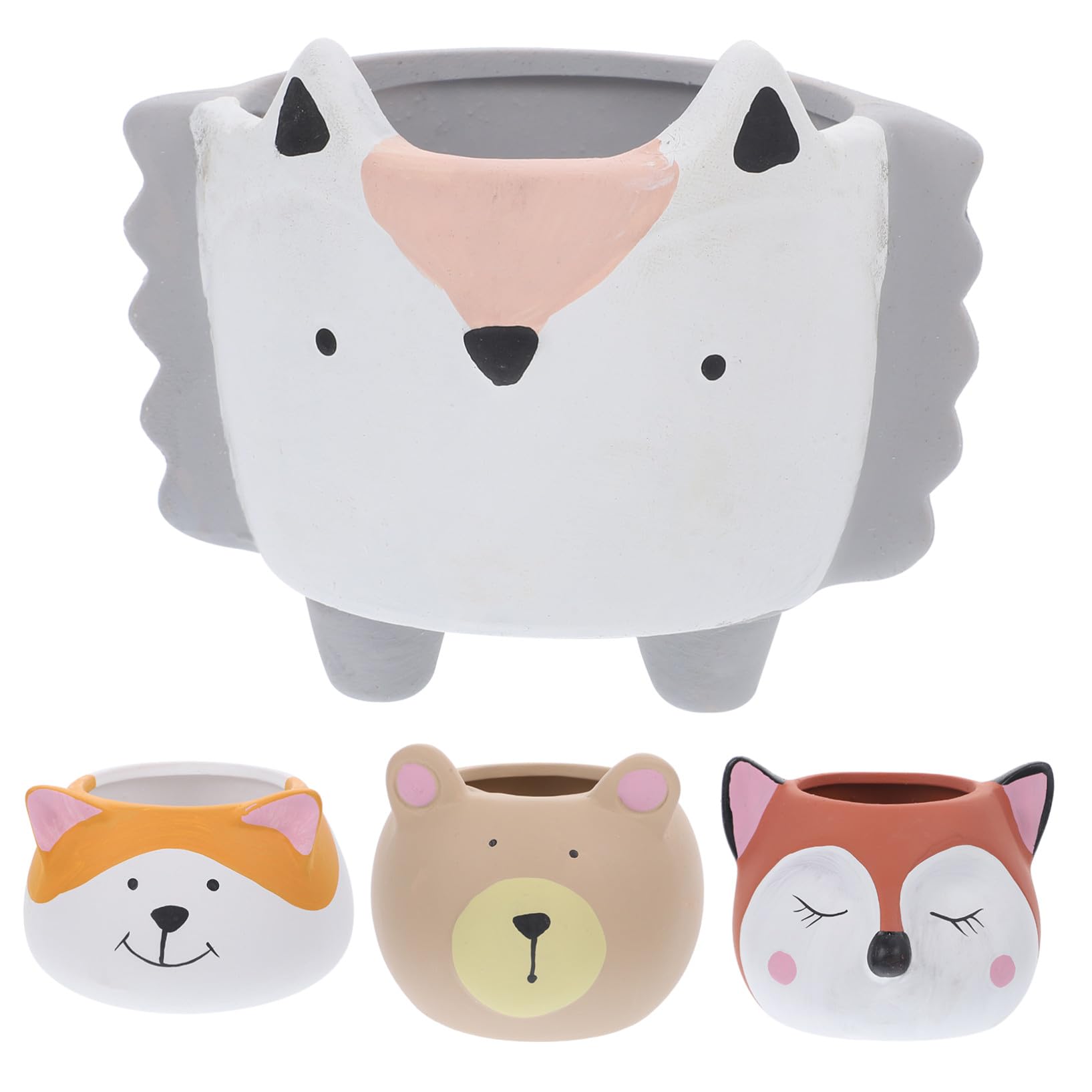 Pot de fleurs céramique animal mignon : solution gain de place pour mini plantes d'intérieur