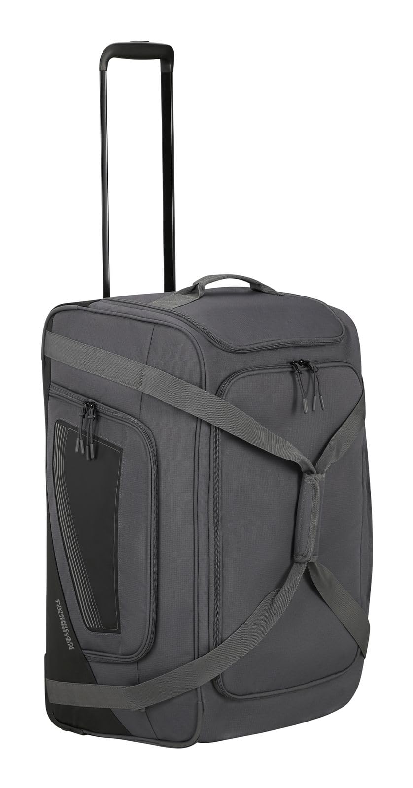 American Tourister City Racer - Torba podróżna z kółkami 68 cm, 98 L - Dużo miejsca do przechowywania i oddzielna komora na buty - Wodoodporna, wiele uchwytów, wytrzymała - Czarna