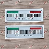 (2) 4'' Made in Italy Decal Sticker Reflective Car Vinyl Italian Flag sda1