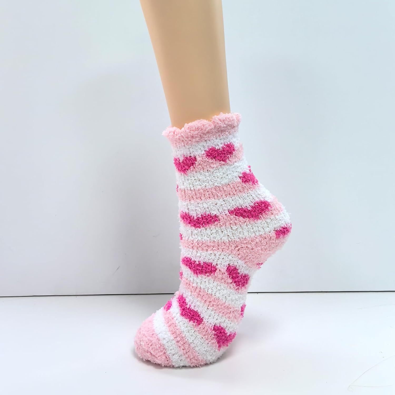 5PCS Womens Fuzzy Socks Microfiber Soft Cozy Warm Sock Fluffy Winter Cabin Sleep Socks Slipper Sock - Image 5