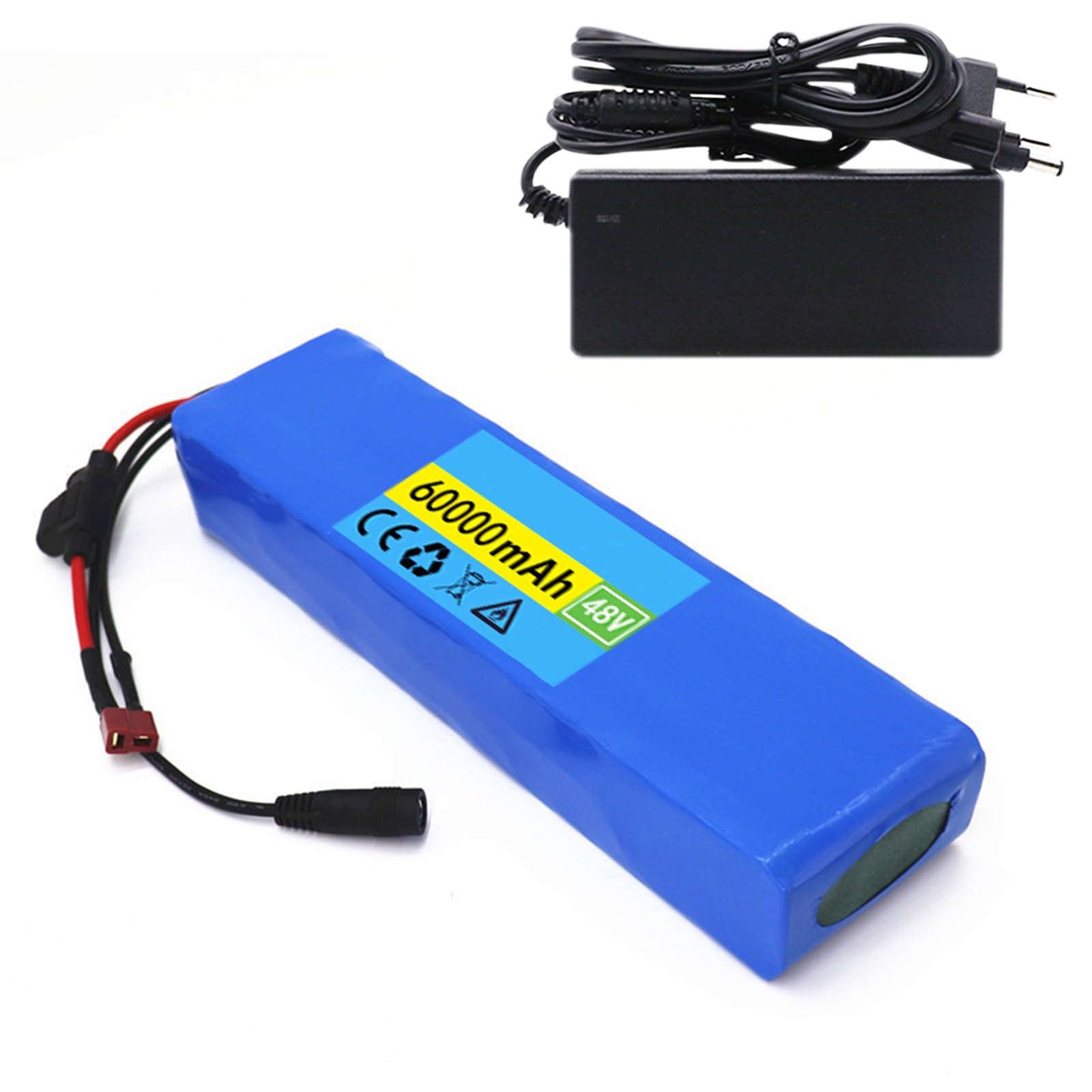 Batterie Vélo électrique 48V 30Ah PVC étanche - Avec Chargeur, BMS 13S3P, Pour Moteur 500W, Prise XT60