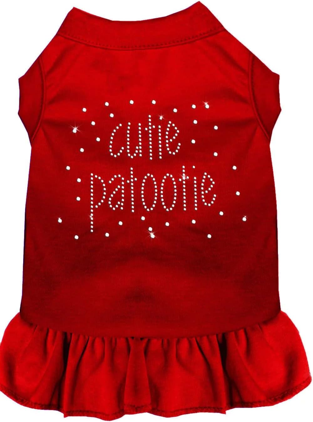 Mirage Pet Products Rhinestone Cutie Patootie Dress, X-Large, Red
