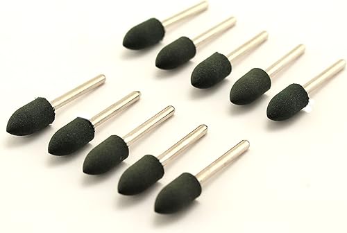 10 piezas de 516 pulgadas de goma rotativa con vástago de 0.118 in (18 pulgadas) para herramientas rotativas Dremel