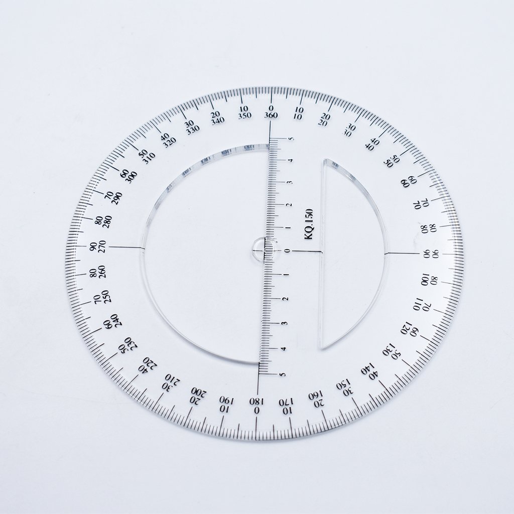 Buy Nacpy 360 Degree Angle Measure Plastic Ruler Full Circle Protractor ...