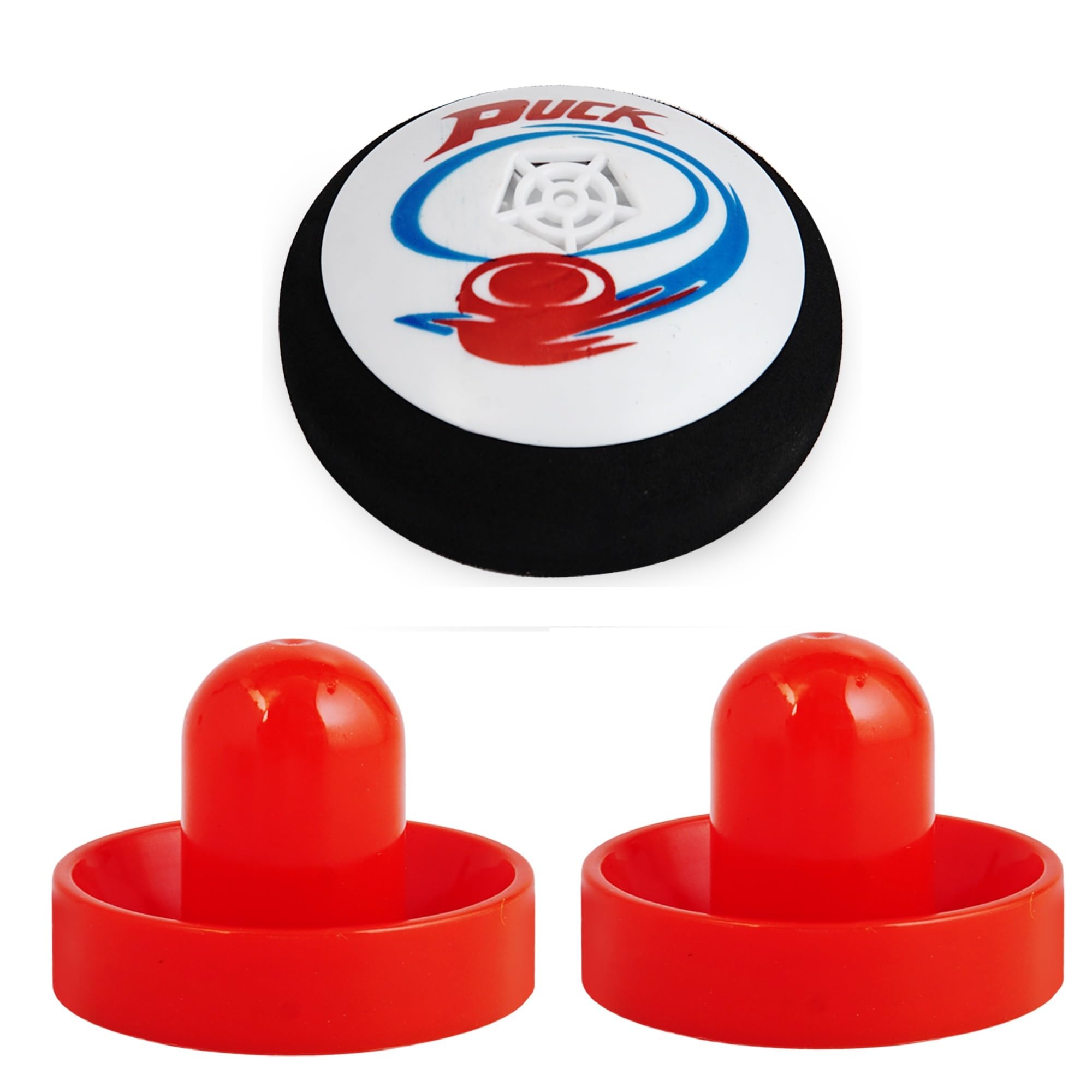 VGRASSP Mini Air Hockey Toy Kit Portable Fast-Paced Air Powered Hover Hockey Hockey Puck Air Hockey Slider Flannel Pusher Paddles and Puck Toy - Multicolor (Color As Per Stock)