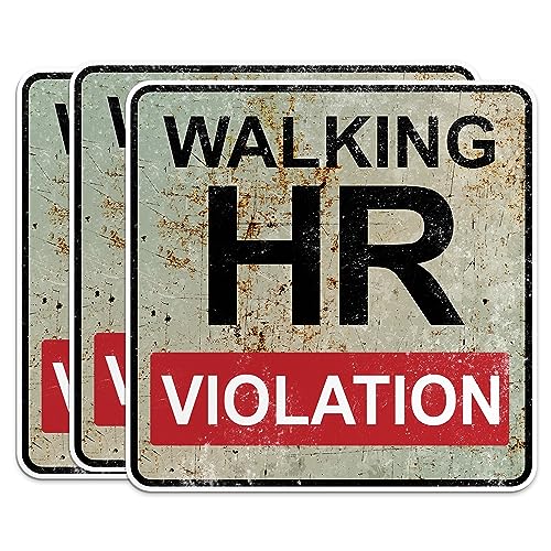 (3PCS) Walking HR Violation Stickers Funny HR Quote Hard Hat Sticker Human Resources Waterproof Vinyl Sticker for Water Bottle Tumbler Phone Case Cars Laptops Gifts Adults Kids Boys Decal (2 Inches)