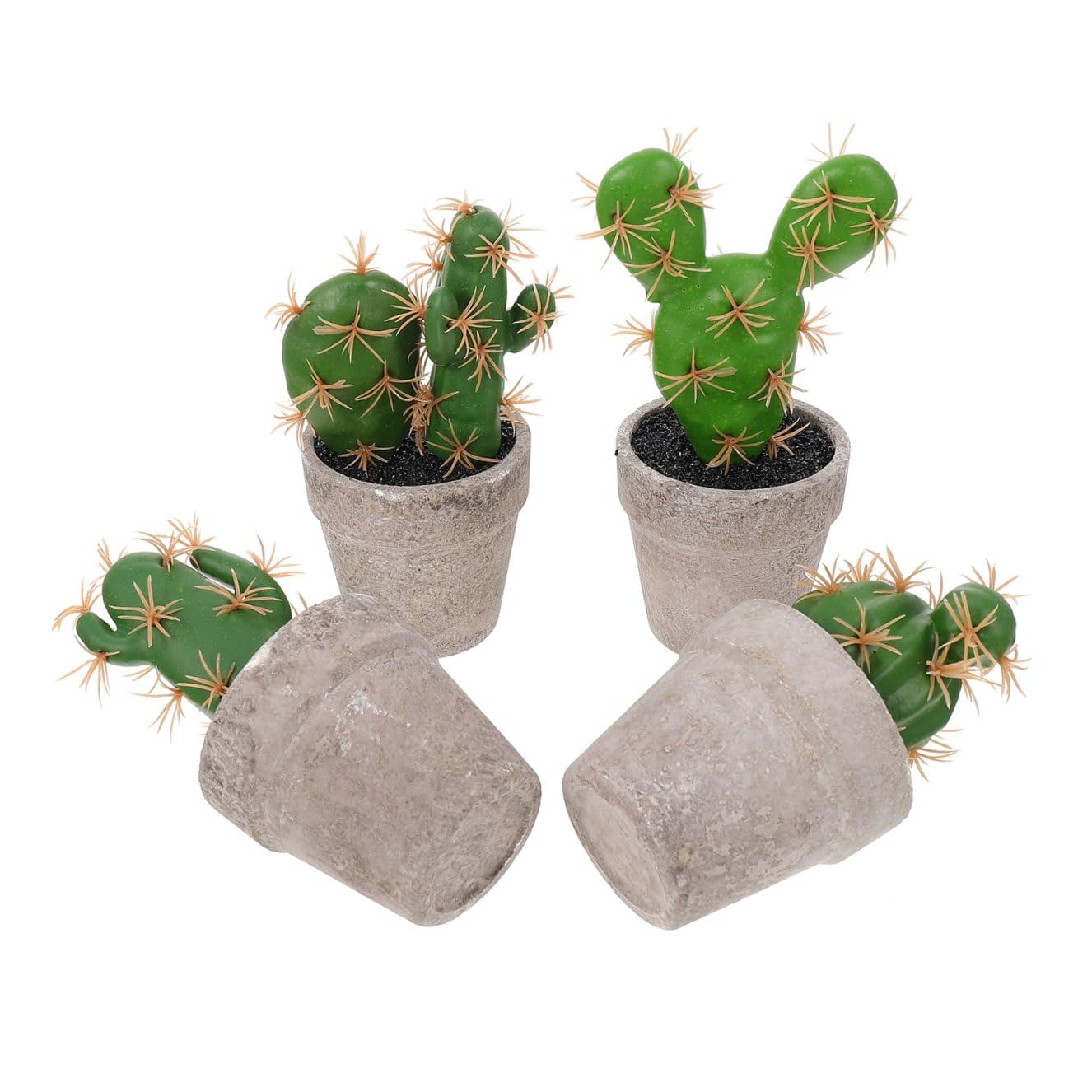 Baluue Set di 4 Piante Finte Succulente in Polpa e Plastica, Decorazione da Tavolo Verde per Cucina e Camera, Facile Cura Aspetto Naturale e Fresco