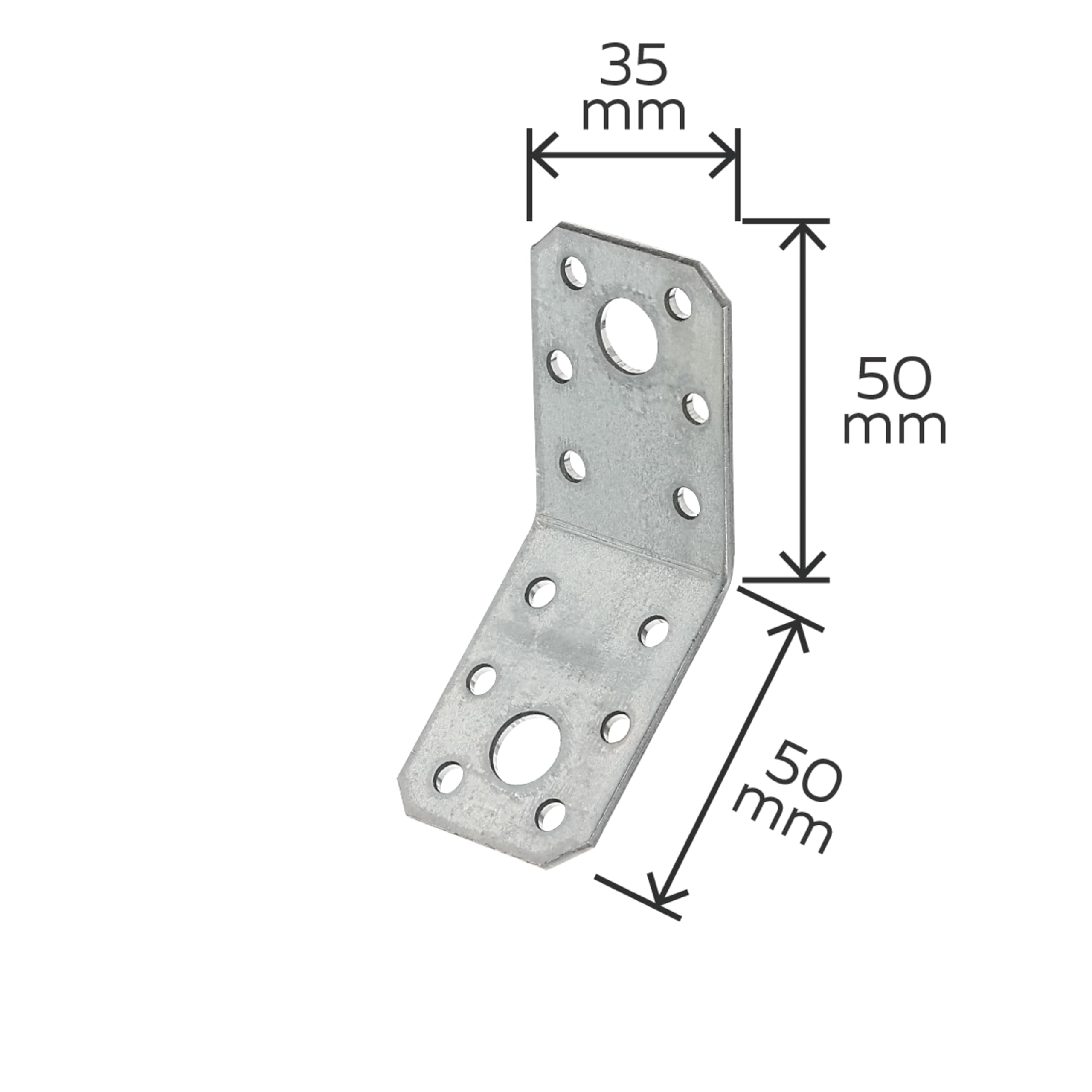 Alberts 848347 Winkelverbinder | 135° abgewinkelt | sendzimirverzinkt | 50 x 50 x 35 mm | 50er Set