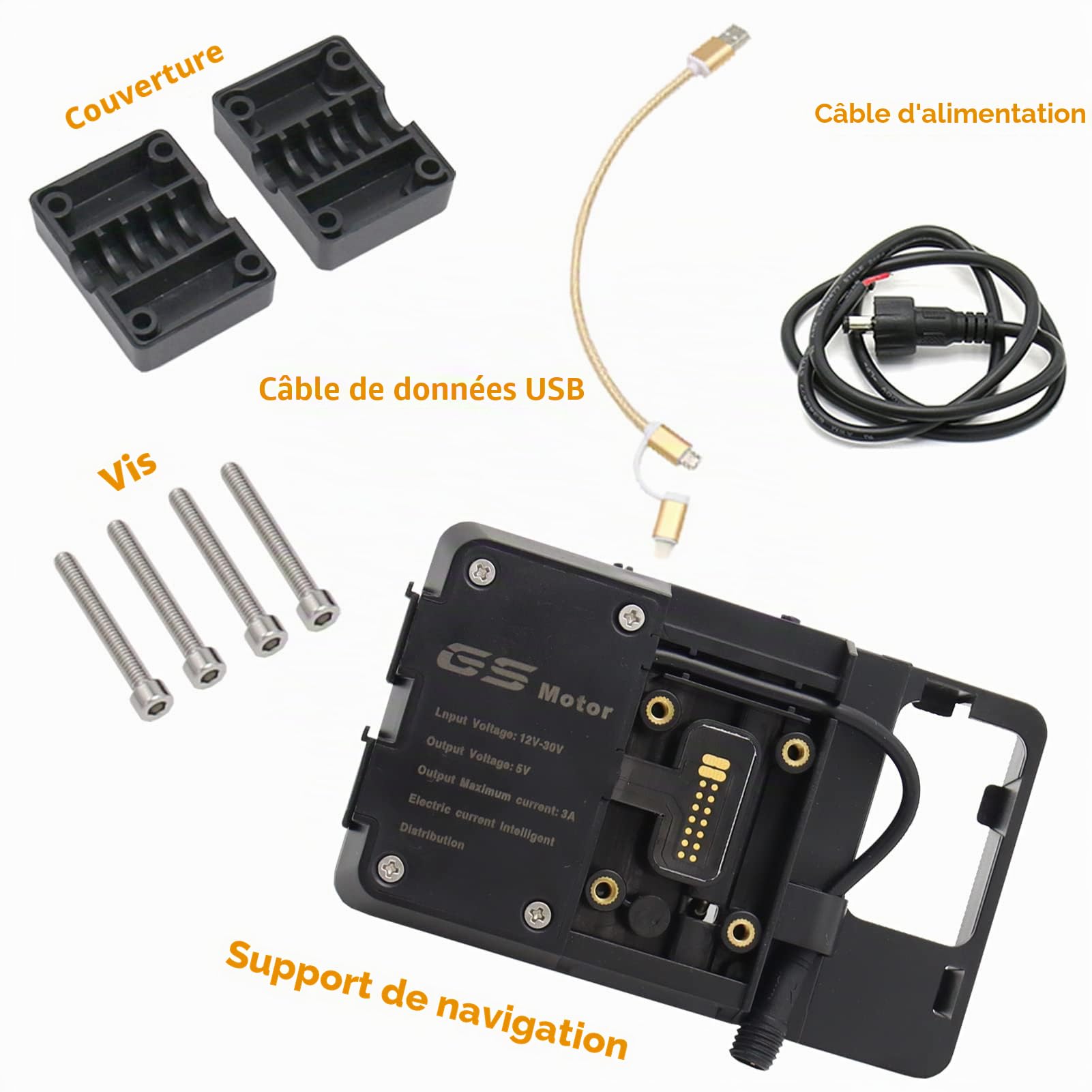 Accessoires de Support de Navigation pour Téléphone Portable avec Chargeur USB pour BMW R1200GS LC et Adventure S1000XR R1200RS