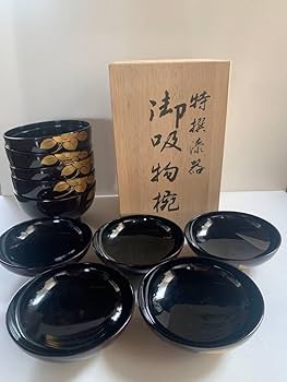 Amazon.co.jp: お 特撰漆器 三越型吸物椀 山茶花 本漆塗り 天然