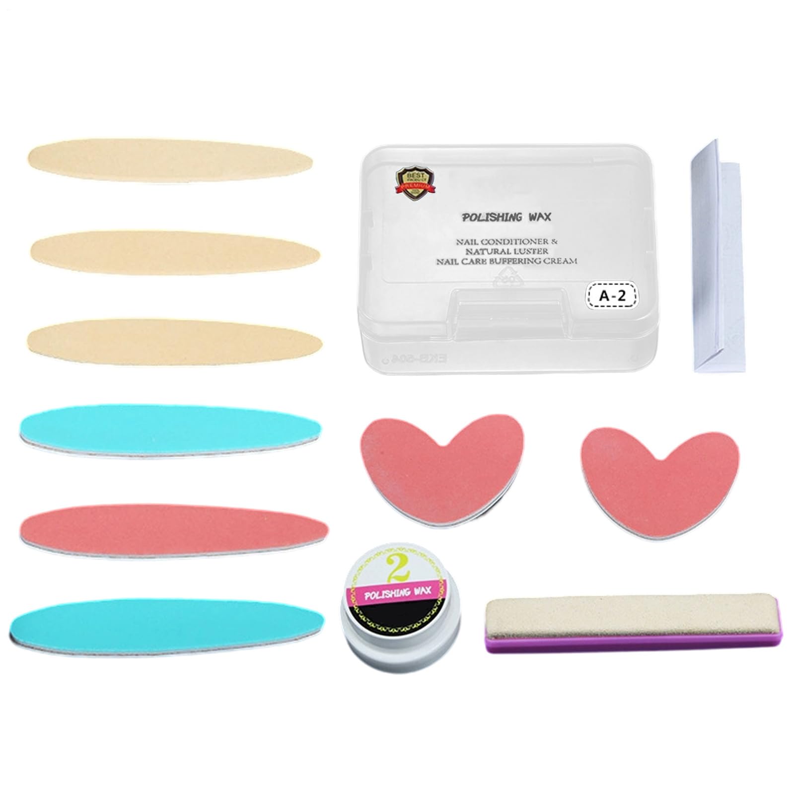 Kit de pulido de uñas para reparar superficies opacas con cera protectora 8