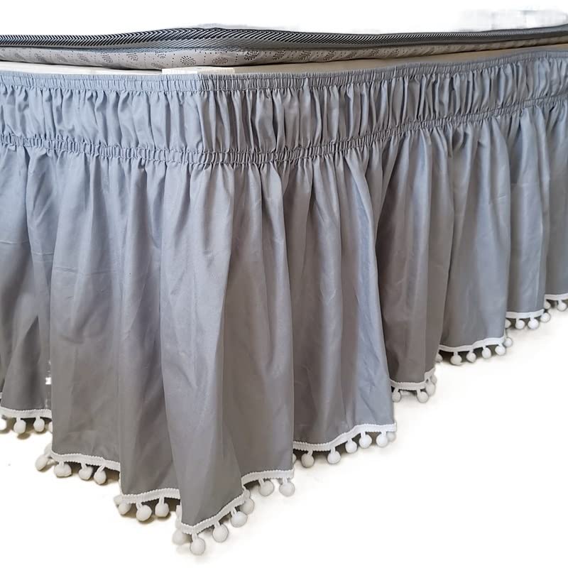 Stylowa elastyczna narzuta na łóżko - pościel z falbanką na łóżko podwójne, pełne, queen-size, king, łatwa pielęgnacja i odporna na zagniecenia, idealna do wystroju domu i hotelu 180x