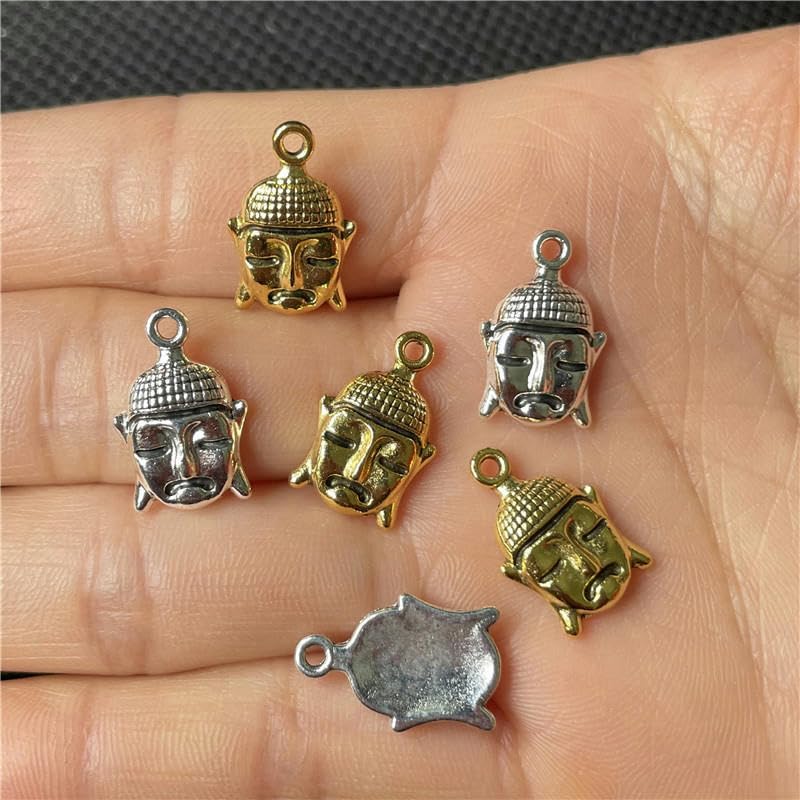 12 x 18 mm, 200 sztuk stopu, koraliki z motywem głowy Buddy, koraliki dystansowe hematyt, do produkcji biżuterii, tybetańskie perły Buddy, 200 Stück