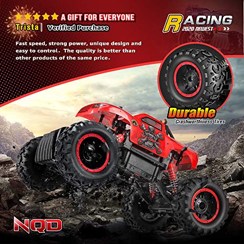 Remote Control Trucks Monster RC Car 1: 12 Scale Off Road Vehicle 2.4Ghz Radio Remote Control Car 4WD High Speed Racing All Terrain Climbing Car Toys Car Gift for Boys （Red） - Thumbnail 4