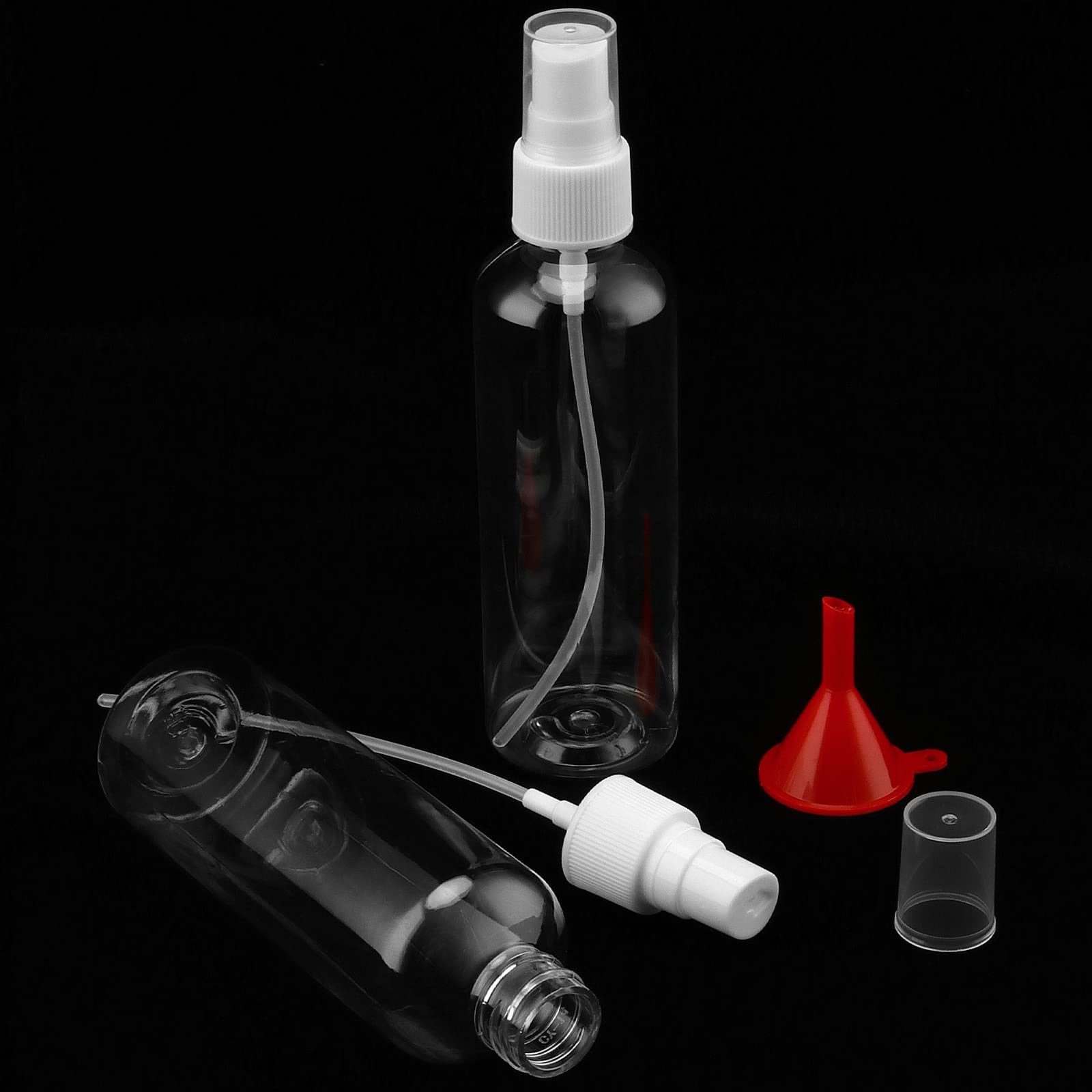 Flacon Spray Vide 100ml - Lot de 40 Pièces Flacon Vaporisateur Voyage Avion en Plastique Transparent avec Entonnoir pour Parfum, Huiles Essentielles, Cosmétiques