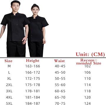 Men Kitchen Clothing,Chefs Uniform,Chefs Coat,Loose Fit And Durables,Easy To Clean,Easy To Put On And Take Off,Suitable For Male And Female Catering Service Personnel