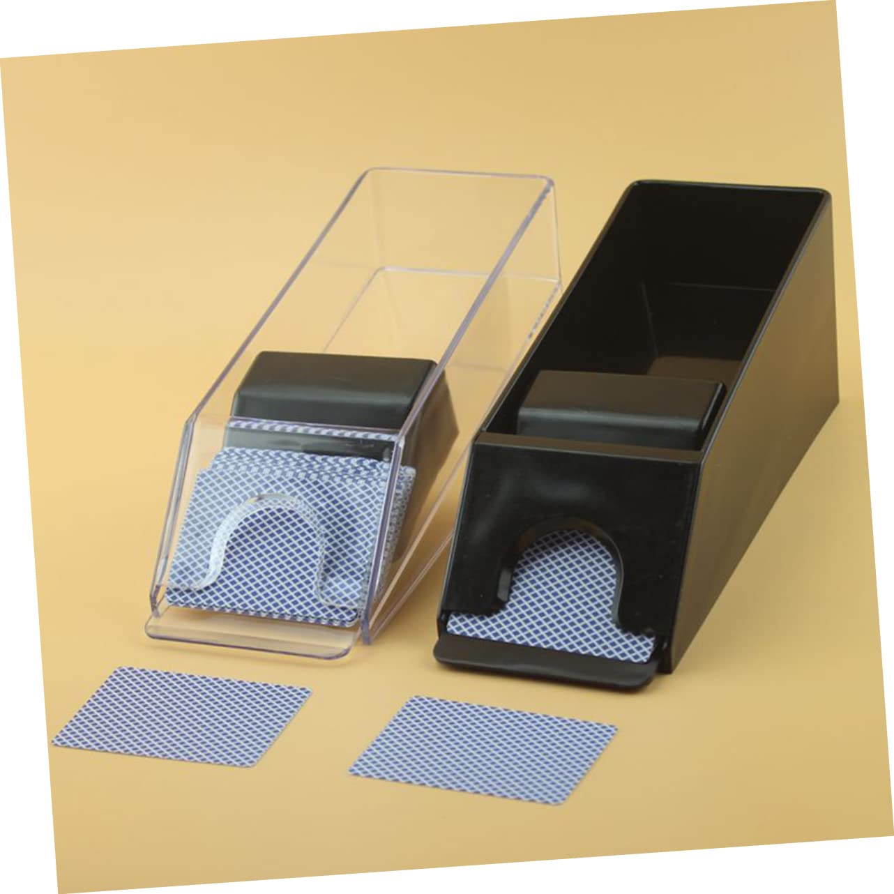Abaodam Dispenser di Carte Acrilico Trasparente Portatile, Supporto Mazziere da Tavolo Fondo Antiscivolo, Accessorio Poker per Giochi e Serate in Famiglia
