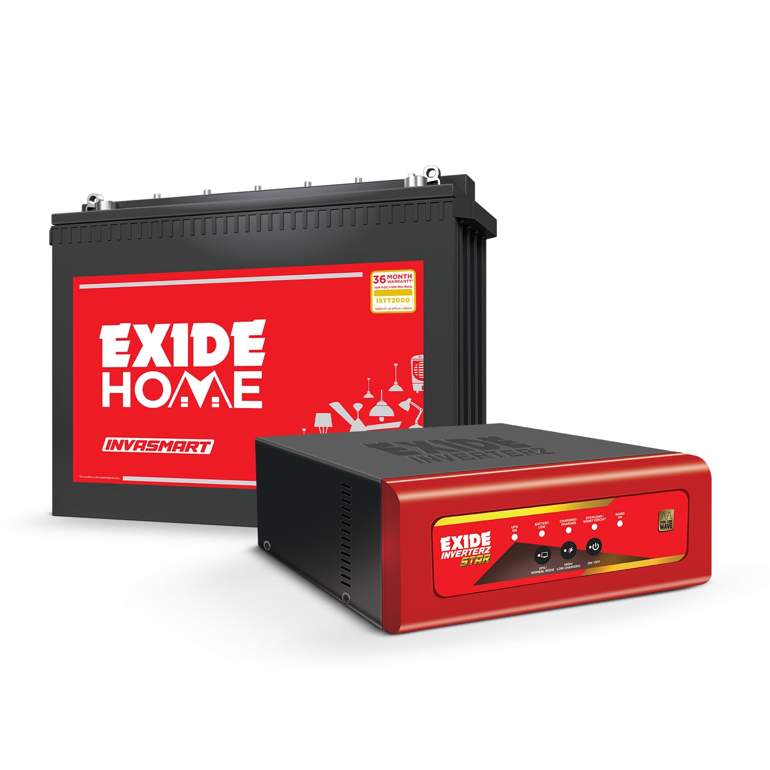 Exide Inverter & Battery Combo for Home, Office & Shop–STAR12V1125 (1125VA/12V) Pure Sine Wave Home UPS+INVASMART ISTT2000 200Ah Tall Tubular Battery|42M Inverter & 36M Battery Warranty-image-24