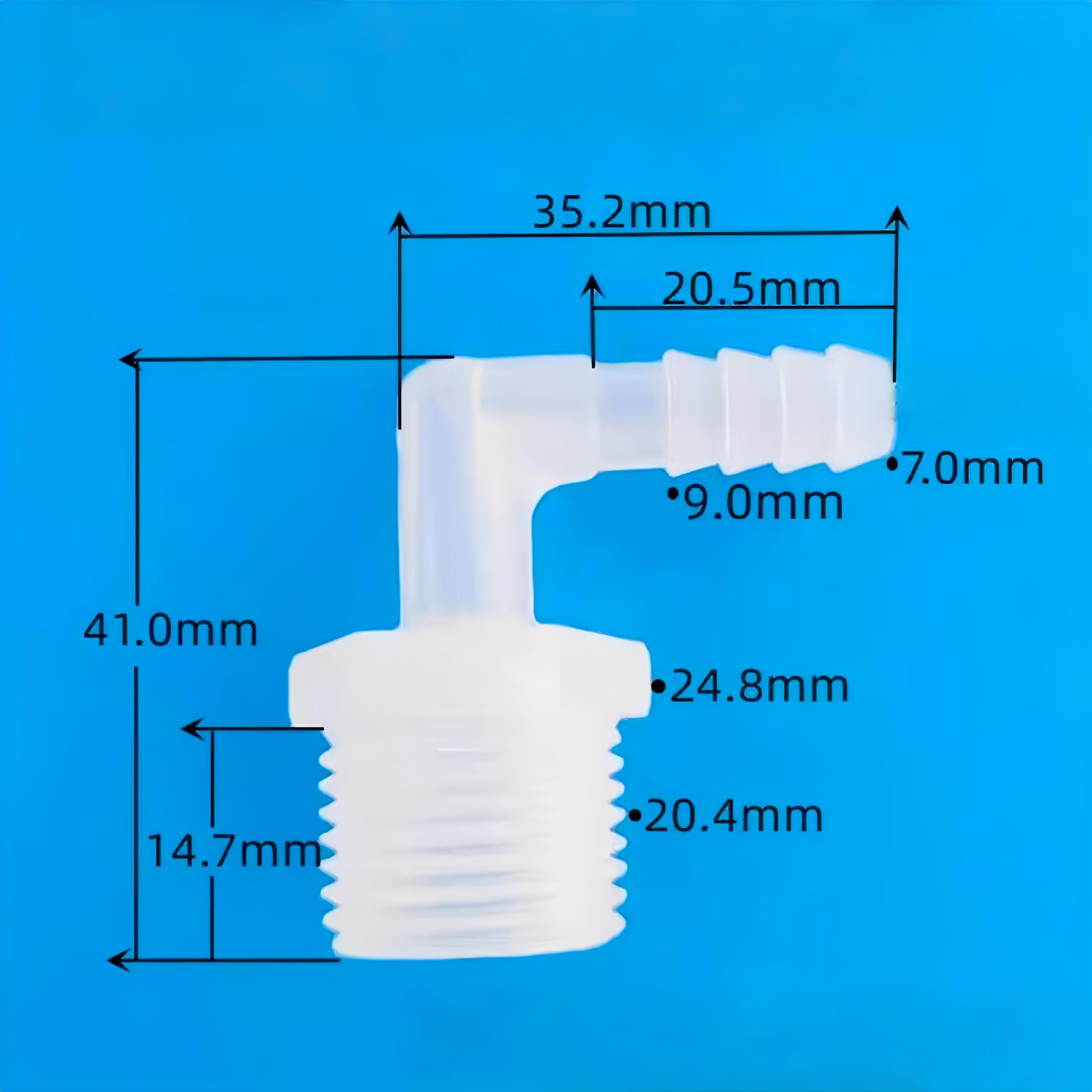 Plastikowa końcówka do węża PP, plastikowa Adapter montażowy 1/2G męski na 3/8 cala, 1 opakowanie płynne paliwo