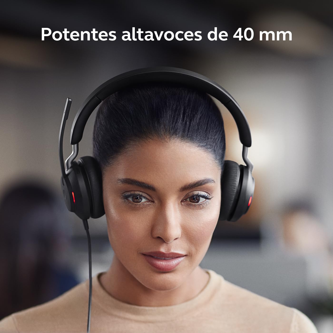 Jabra Evolve2 40 SE - Auriculares con Cable con cancelación de Ruido, tecnología de 3 micrófonos y Cable USB-C, Certificado MS Teams, Compatible con Todas Las demás Plataformas, Color Negro